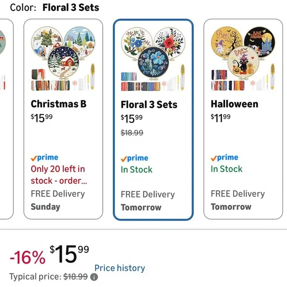 Embroidery Hoop Kits - 5 kits - Picture 6 of 9